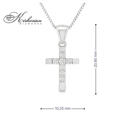 Кръст 14к. с Диаманти 0.09 Карата - VS014 | Kirkorian Diamonds
