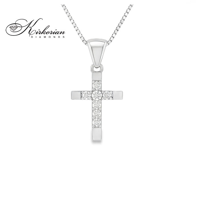 Кръст 14к. с Диаманти 0.09 Карата - VS014 | Kirkorian Diamonds