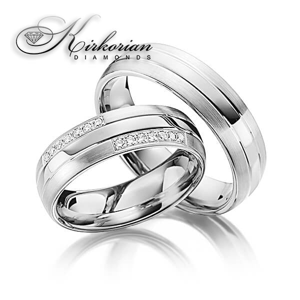 Венчални халки от бяло, жълто или розово злато с диаманти 0.21ct – модел WRD086