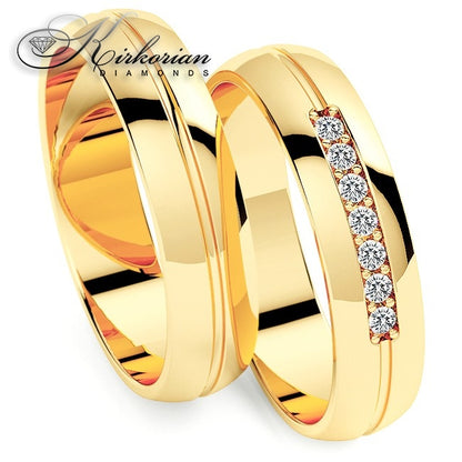 Венчални халки от бяло злато с диаманти 0.105ct – модел WRD081