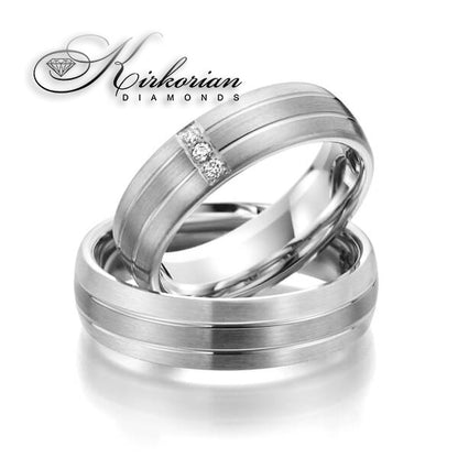 Венчални халки от бяло, жълто или розово злато с диаманти 0.045ct – модел WRD087