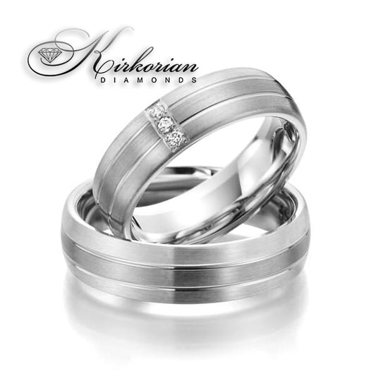 Венчални халки от бяло, жълто или розово злато с диаманти 0.045ct – модел WRD087