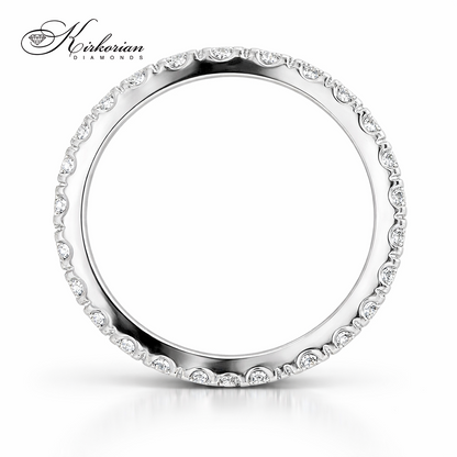 профил на венчална халка от бяло злато 14K с диаманти 0.88 ct диамантена брачна халка
