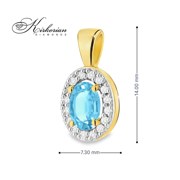 Колие от жълто злато 14К с швейцарски топаз и диаманти – изискан лукс на достъпна цена | Kirkorian Diamonds
