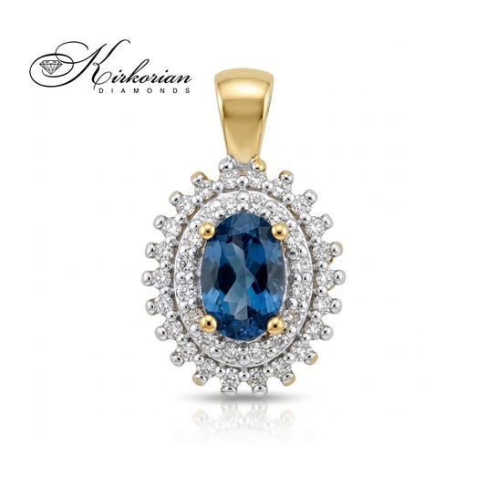 Висулка от жълто злато 14К с танзанит 0.40 ct и диаманти 0.19 ct – лукс на достъпна цена, код ZTZ0303