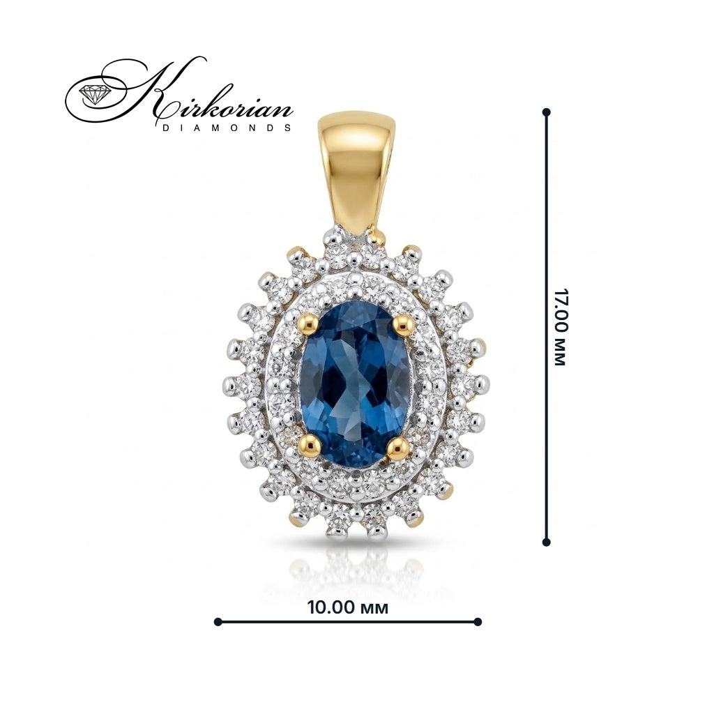 Висулка от жълто злато 14К с танзанит 0.40 ct и диаманти 0.19 ct – лукс на достъпна цена, код ZTZ0303