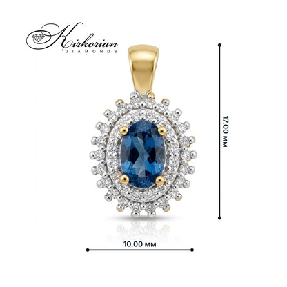 Висулка от жълто злато 14К с танзанит 0.40 ct и диаманти 0.19 ct – лукс на достъпна цена, код ZTZ0303