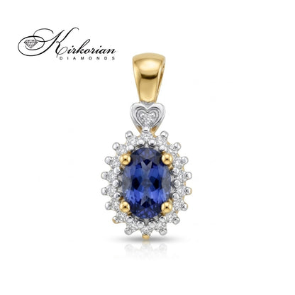 14K yellow gold pendant with tanzanite and diamonds – ZTZ0312, luxury packaging, ready for gifting