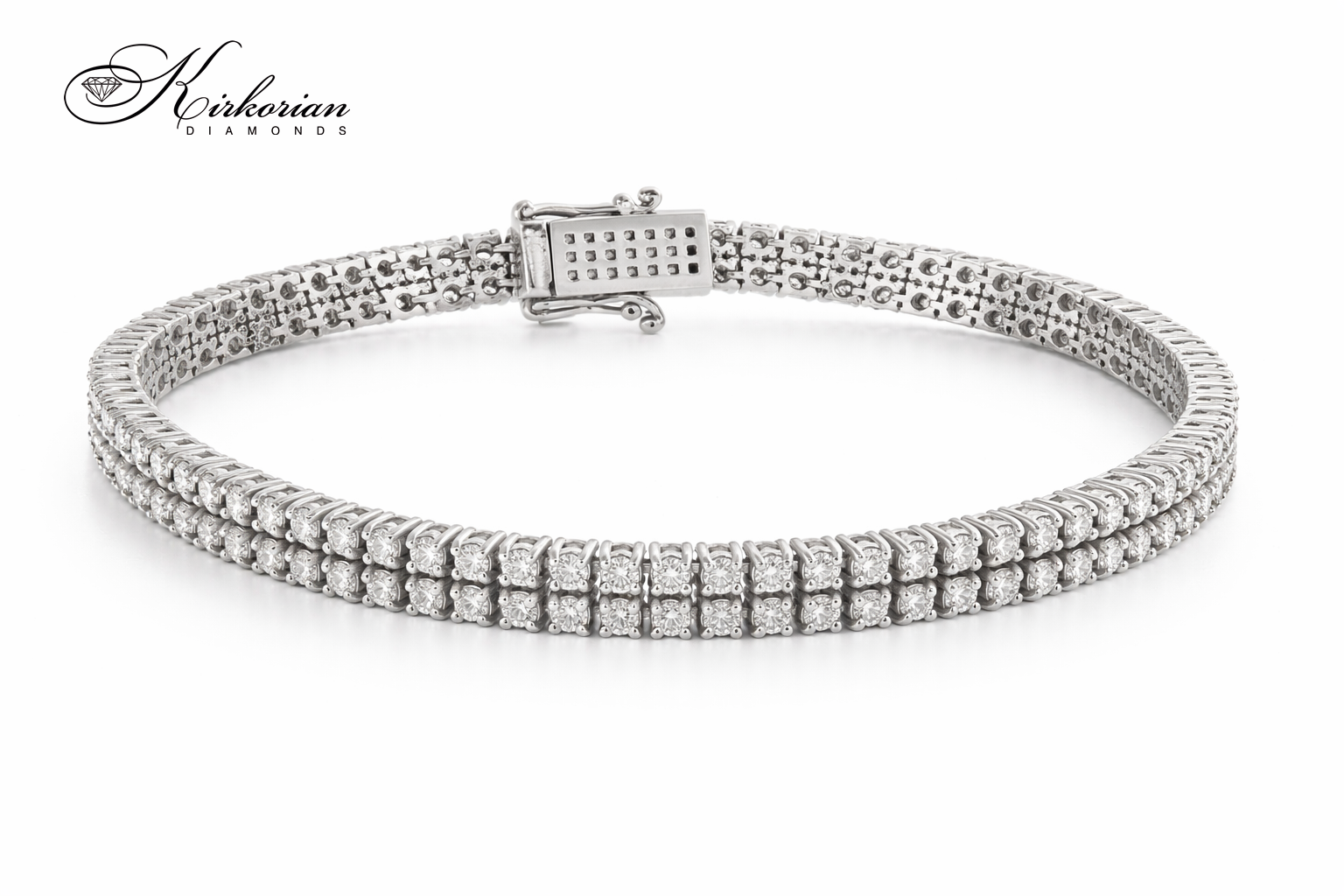 Гривна с естествени диаманти 3.00 ct бяло злато 585