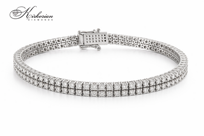 Гривна с естествени диаманти 3.00 ct бяло злато 585