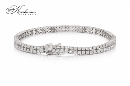 Диамантена тенис гривна 3 карата с брилянтен шлиф