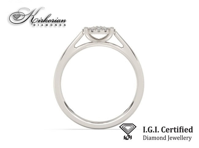 Годежен пръстен от бяло злато 14К с диаманти 0.25 ct IGI сертификат код F1 Оферта без конкуренция