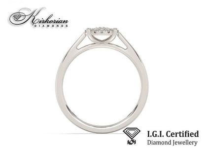 Годежен пръстен от бяло злато 14К с диаманти 0.25 ct IGI сертификат код F1 Оферта без конкуренция