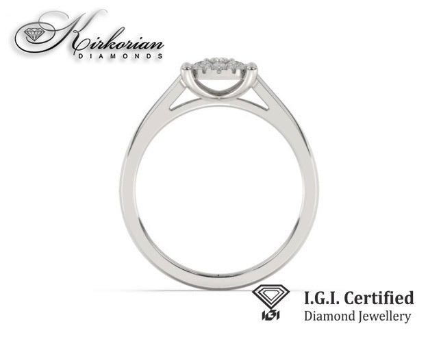Годежен пръстен от бяло злато 14К с диаманти 0.25 ct IGI сертификат код F18 Оферта без конкуренция