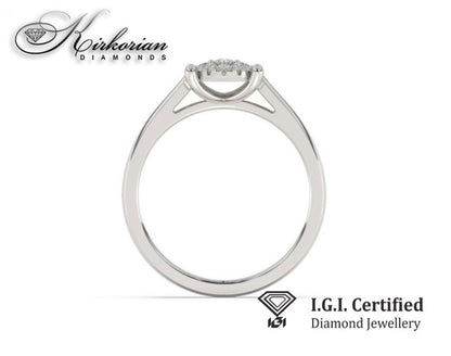 Годежен пръстен от бяло злато 14К с диаманти 0.25 ct IGI сертификат код F18 Оферта без конкуренция