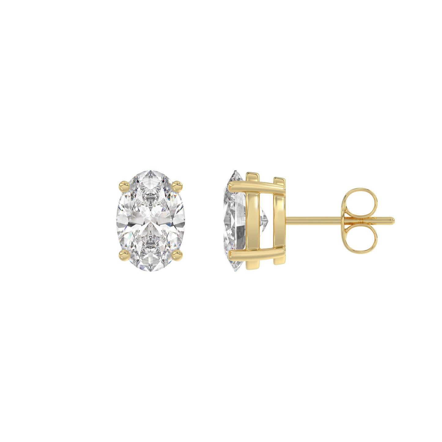 14K Yellow Gold, flat view