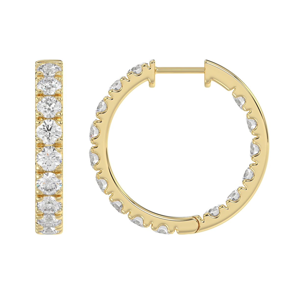 14K Yellow Gold, flat view