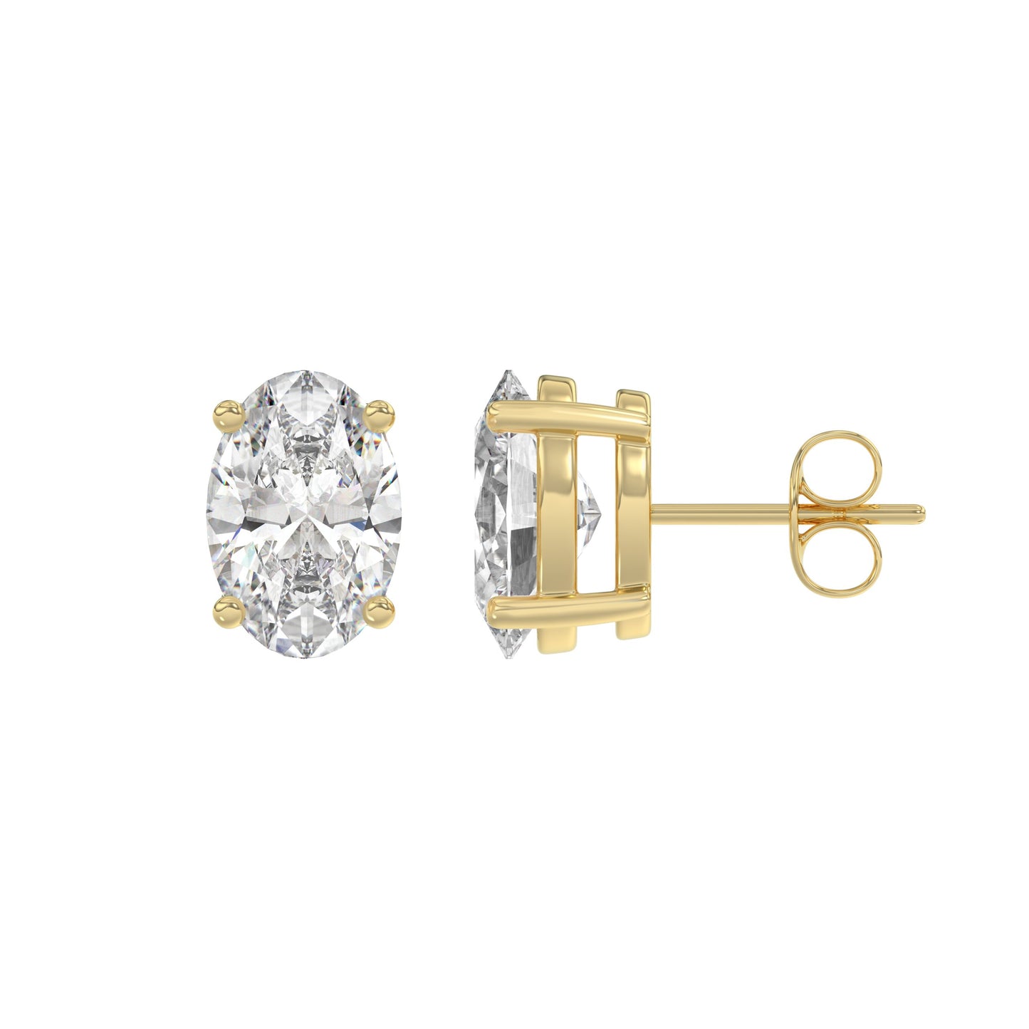 14K Yellow Gold, flat view