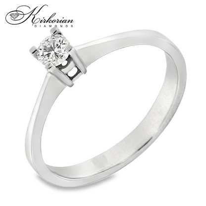 Годежен пръстен от злато 14К с диамант 0.15 ct – класическа визия и изискан стил