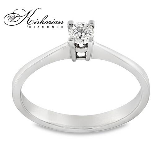 Годежен пръстен от злато 14К с диамант 0.15 ct – класическа визия и изискан стил