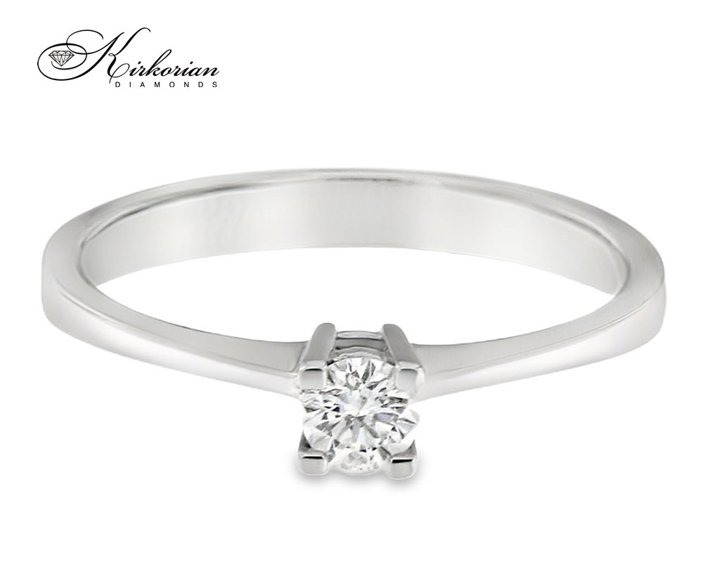 Годежен пръстен от злато 14К с диамант 0.15 ct – класическа визия и изискан стил