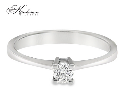 Годежен пръстен от злато 14К с диамант 0.15 ct – класическа визия и изискан стил