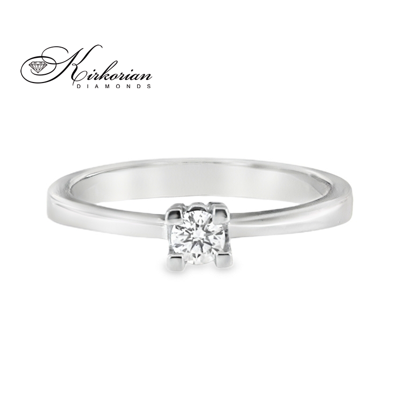 Елегантен годежен пръстен с диамант 0.18 ct от бяло или жълто злато 14К – KD сертификат