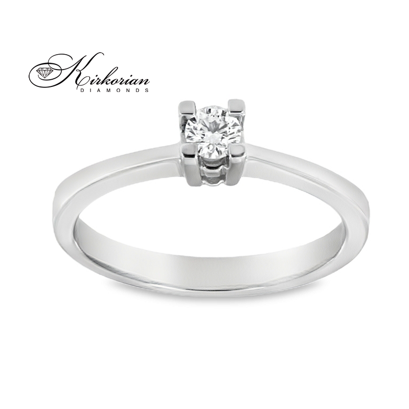 Елегантен годежен пръстен с диамант 0.18 ct от бяло или жълто злато 14К – KD сертификат