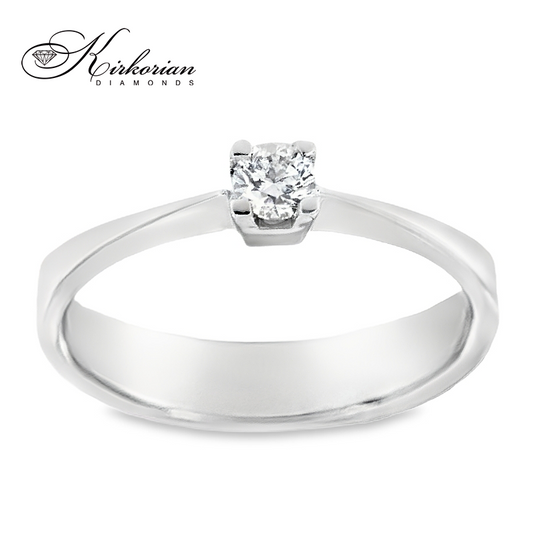 Годежен пръстен от бяло или жълто злато 14К с диамант 0.14 ct – код G355 | Цени от производител