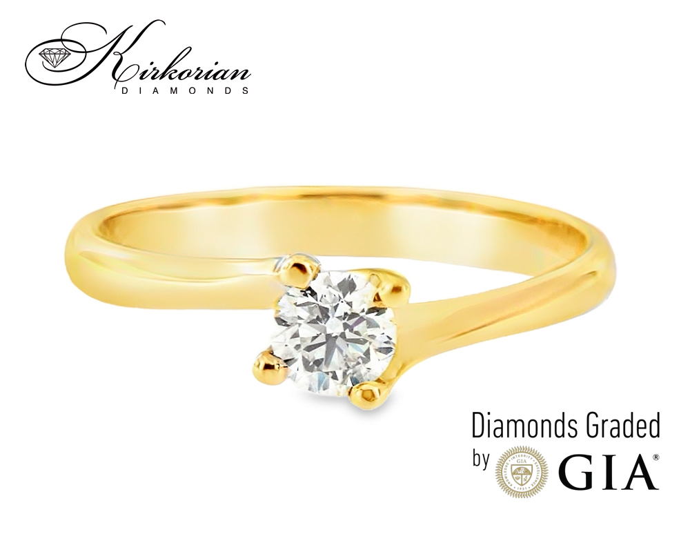 Годежен пръстен с диамант 0.30ct GIA от жълто злато 14к – модел G368