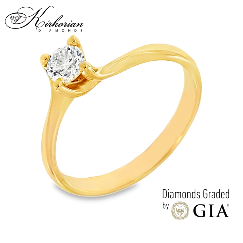 Годежен пръстен с диамант 0.30ct GIA от жълто злато 14к – модел G368