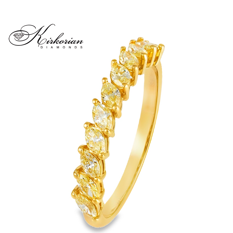 Пръстен халка от жълто злато 18k с жълти Fancy диаманти 0.50ct – модел IT15