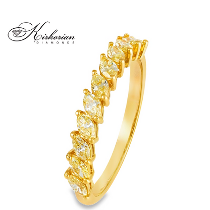 Пръстен халка от жълто злато 18k с жълти Fancy диаманти 0.50ct – модел IT15