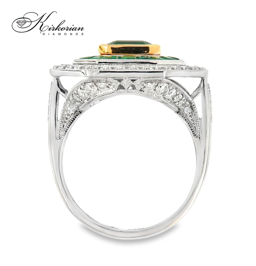 Бутиков пръстен с 2.84ct смарагди и 0.92ct диаманти – бяло злато 18K | Код: IT45