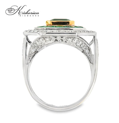 Бутиков пръстен с 2.84ct смарагди и 0.92ct диаманти – бяло злато 18K | Код: IT45