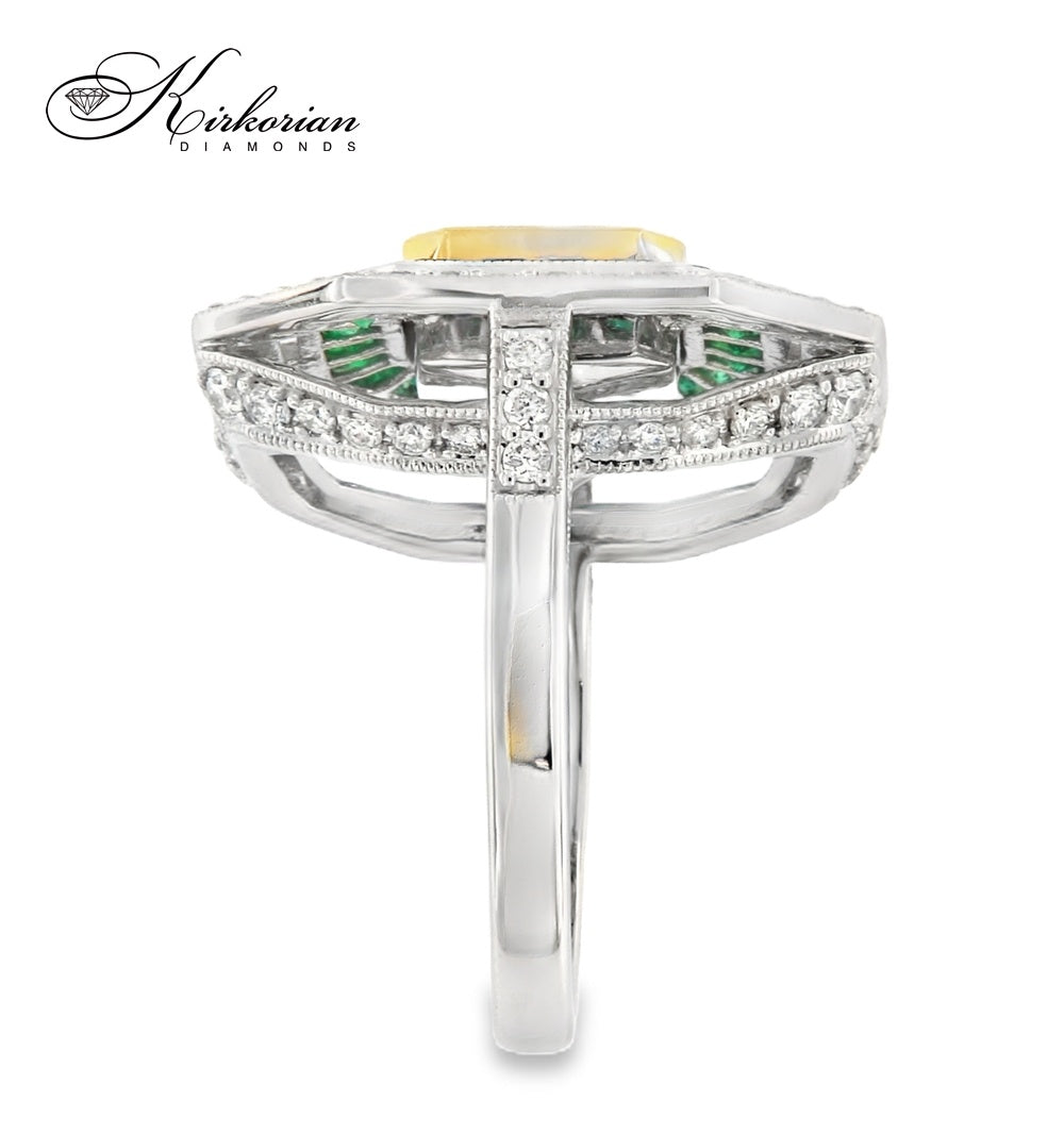 Бутиков пръстен с 2.84ct смарагди и 0.92ct диаманти – бяло злато 18K | Код: IT45