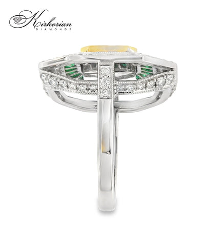 Бутиков пръстен с 2.84ct смарагди и 0.92ct диаманти – бяло злато 18K | Код: IT45