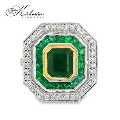 Бутиков пръстен с 2.84ct смарагди и 0.92ct диаманти – бяло злато 18K | Код: IT45