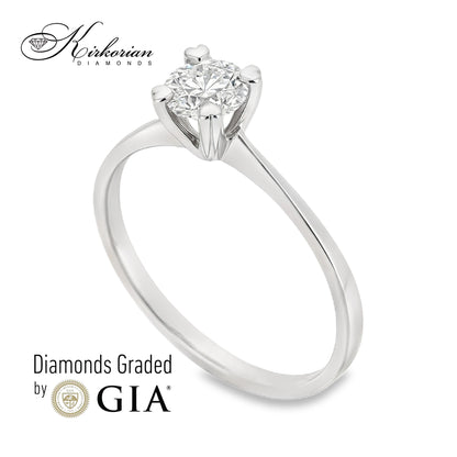 Годежен пръстен от бяло злато 14k с диамант 0.40ct GIA E/VVS1 K334