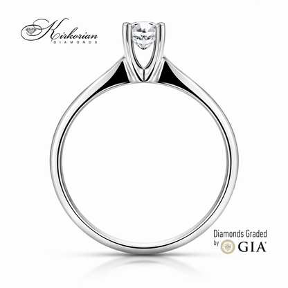 годежен пръстен бяло злато 14k диамант 0.40 ct GIA E VVS1 K334 страничен профил