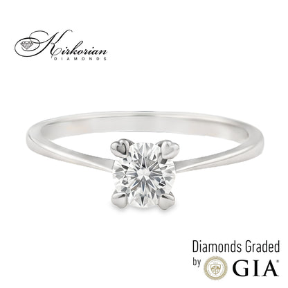 Годежен пръстен от бяло злато 14k с диамант 0.40ct GIA E/VVS1 K334
