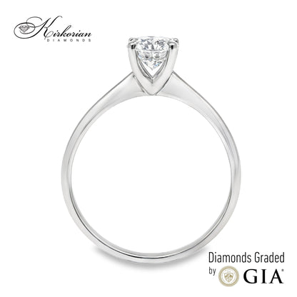 Годежен пръстен от бяло злато 14k с диамант 0.40ct GIA E/VVS1 K334