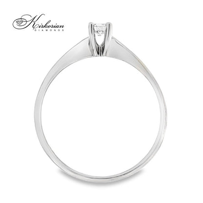 Годежен пръстен от бяло или жълто злато 14К с диамант 0.15 ct – класически модел с фин силует, код: K342