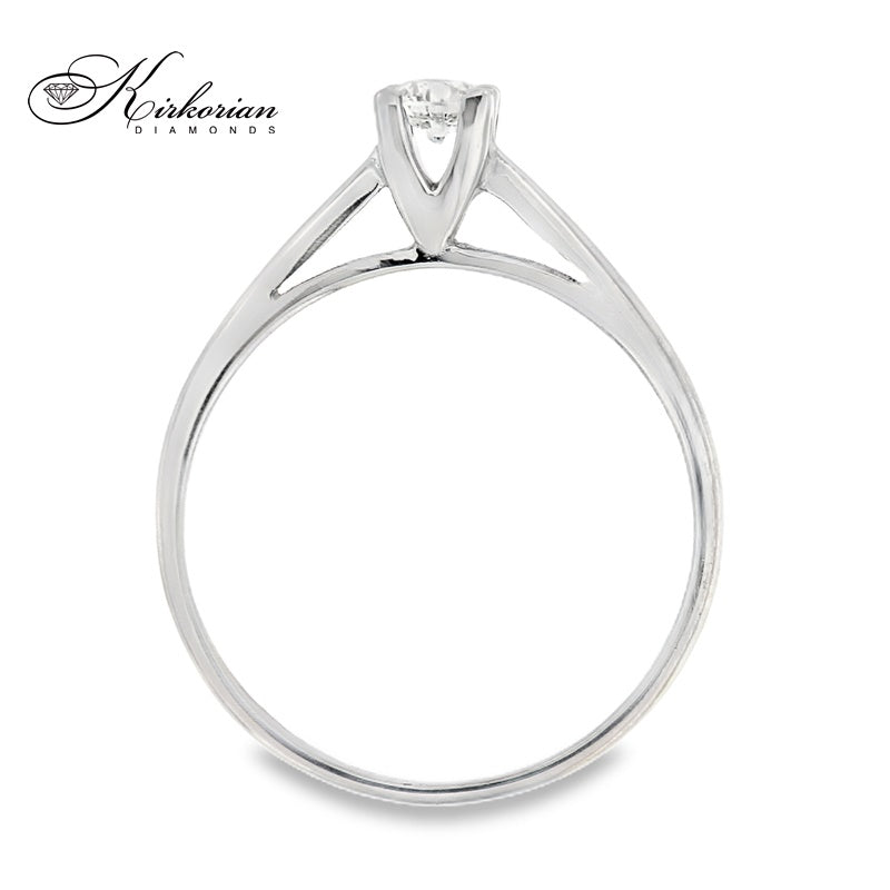 Годежен пръстен от бяло злато 14К с диамант 0.15 ct – класически модел | Код: K370