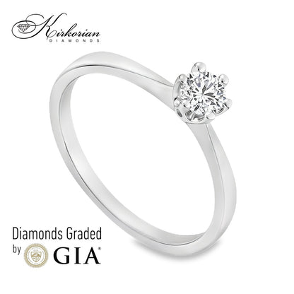 Годежен пръстен с GIA диамант 0.25 ct – бяло злато 14К | Цени от производител
