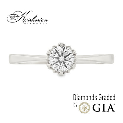 Годежен пръстен с диамант 0.30ct GIA от бяло злато 14к – модел K377