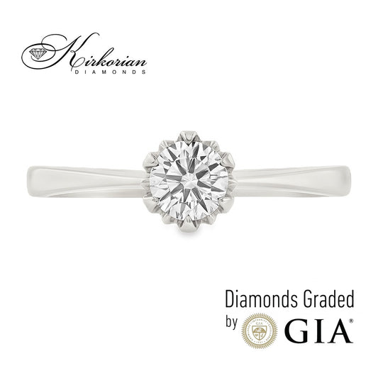 Годежен пръстен с диамант 0.30ct GIA от бяло злато 14к – модел K377