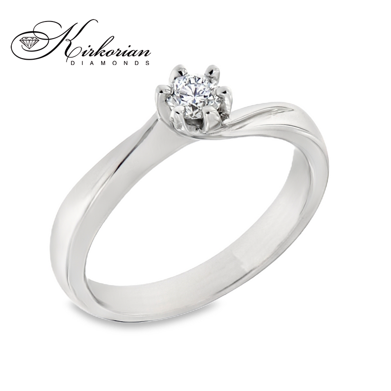 Годежен пръстен от бяло или жълто злато 14К с диамант 0.19 ct – Перфектно съотношение цена-качество