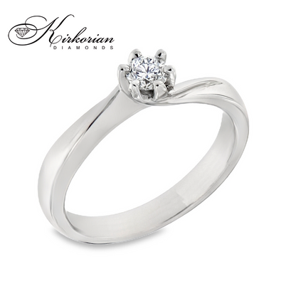 Годежен пръстен от бяло или жълто злато 14К с диамант 0.19 ct – Перфектно съотношение цена-качество