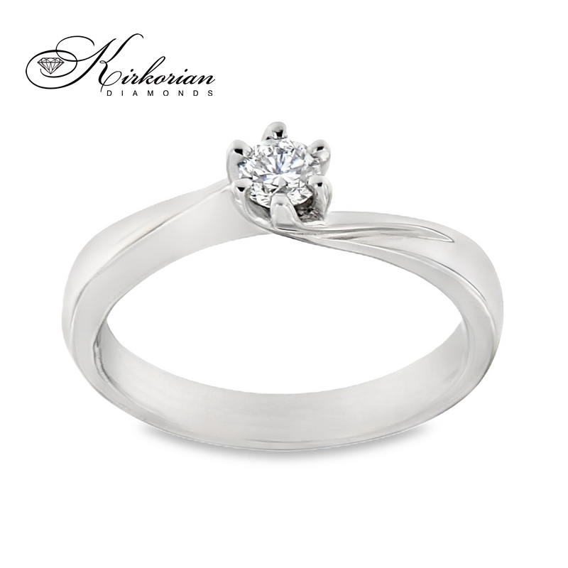 Годежен пръстен от бяло или жълто злато 14К с диамант 0.19 ct – Перфектно съотношение цена-качество